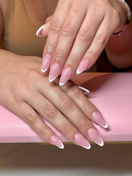 French Tip Almond Nails