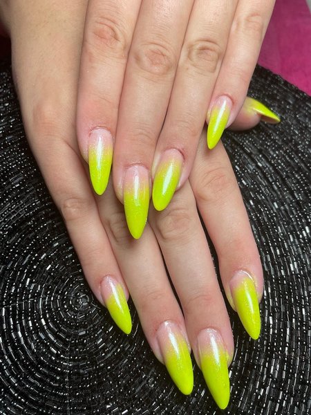 Glitter Yellow Nails