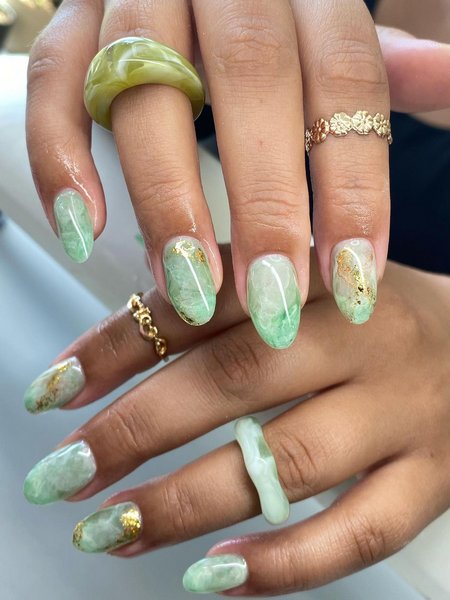 Green Marble Nails