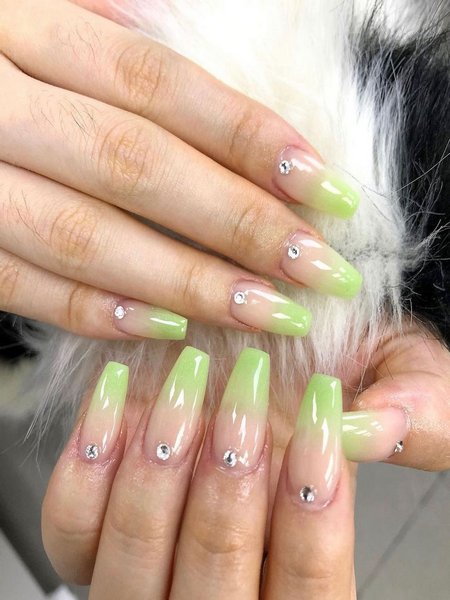 Green Ombre Nails