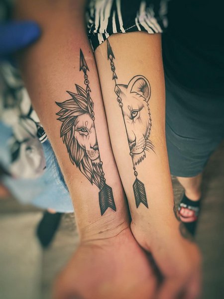 Lion Lioness Tattoo