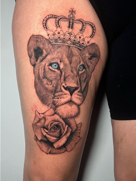 Lioness Crown Tattoo