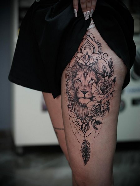 Lioness Mandala Tattoo