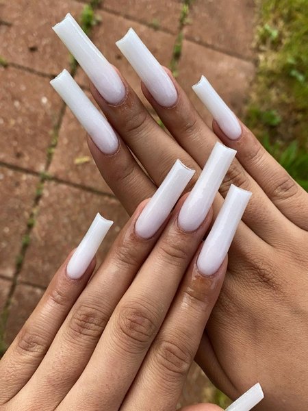 Long White Nails