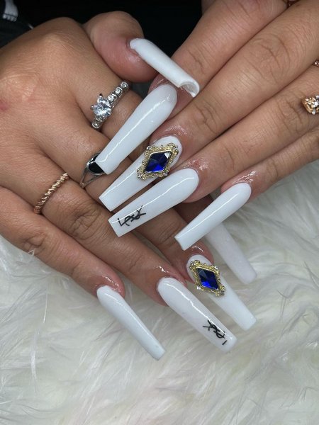 Long White Nails