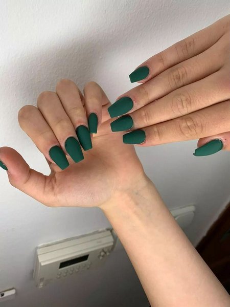 Matte Green Nails