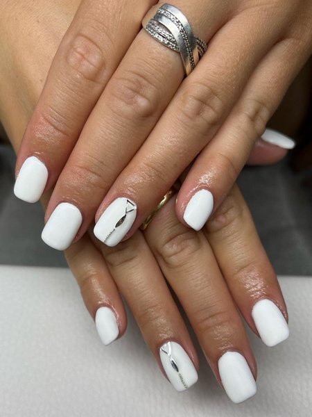 Matte White Nails