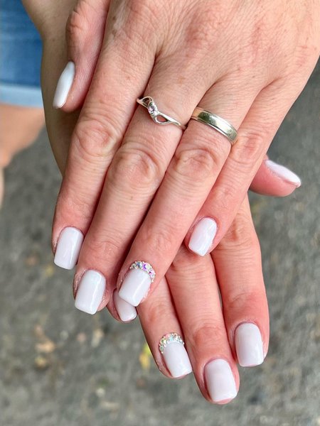 Milky White Nails