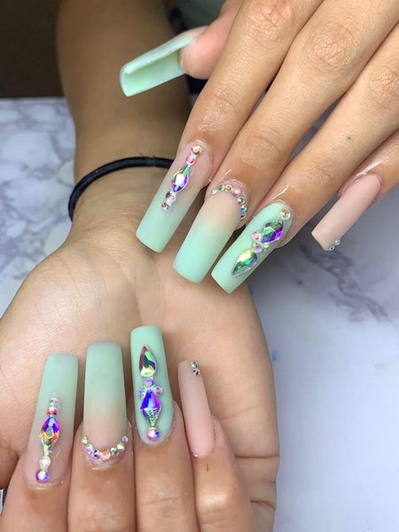 Mint Green Nails