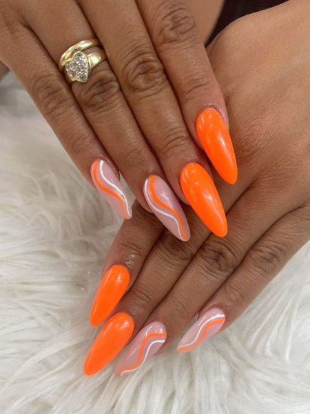 Neon Orange Nails