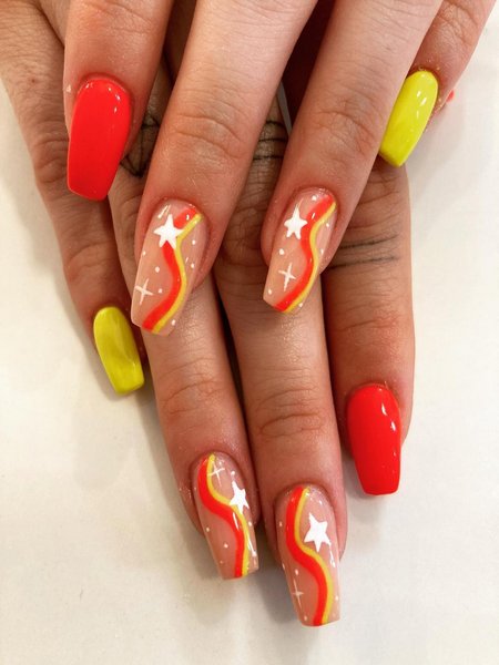 Orange And Yellow Nails