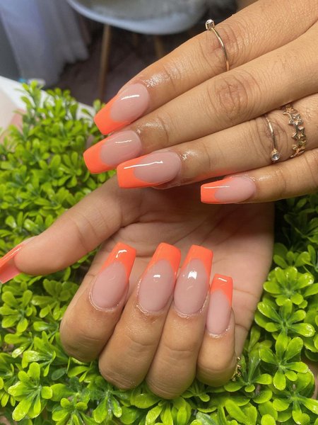 Orange French Tip Nails