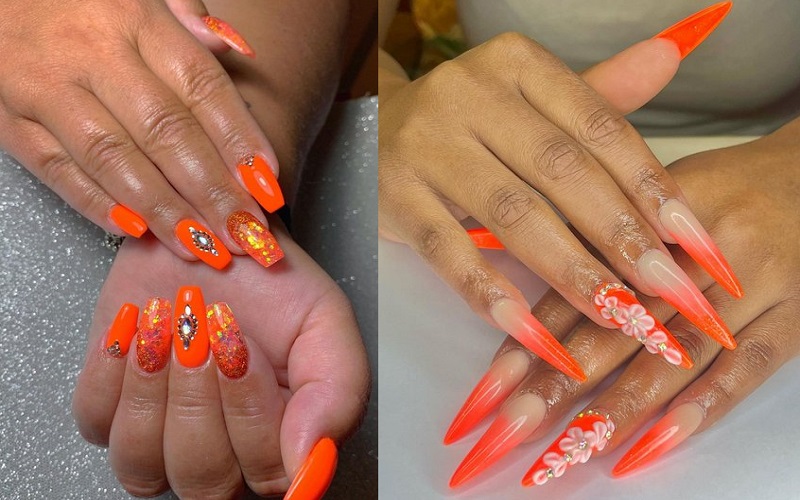 Orange Nails