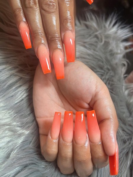 Orange Ombre Nails