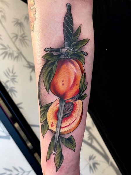 Peach Forearm Tattoo