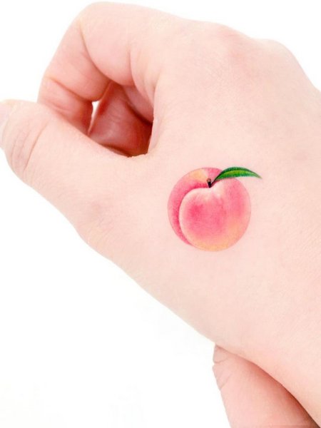 Peach Hand Tattoo