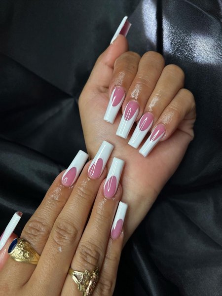 Pink And White Nails
