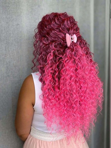 Pink Curly Hair