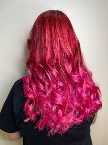 Red And Pink Hair