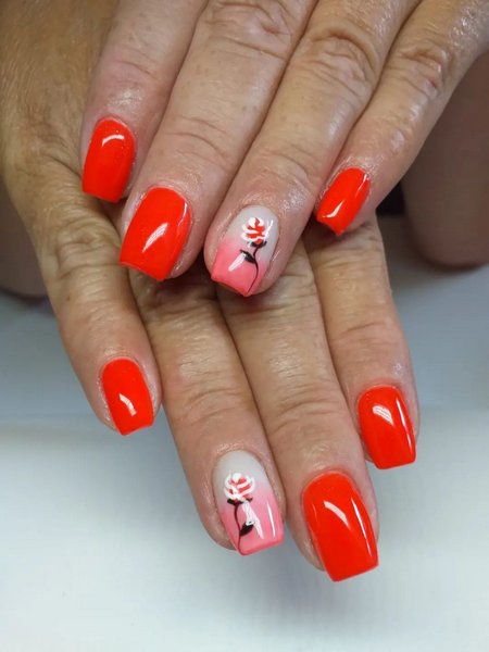 Red Orange Nails