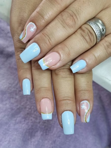 Summer Blue Nails