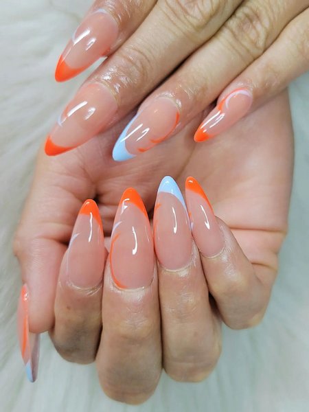 Summer Orange Nails