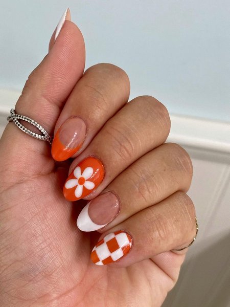 Summer Orange Nails