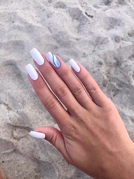 Summer White Nails