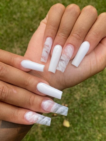 White Acrylic Nails