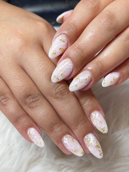 White Marble Nails