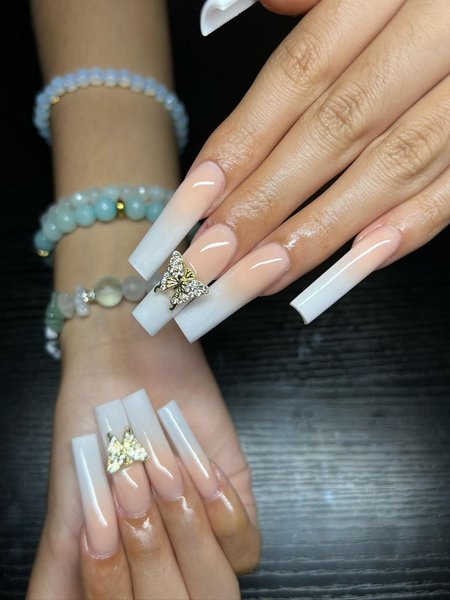 White Ombre Nails