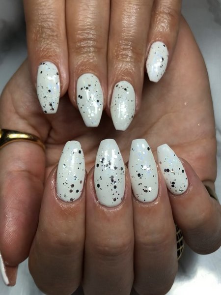 White Sparkle Nails