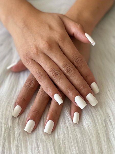 White Square Nails