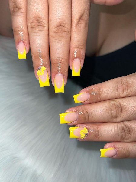 Yellow French Tip Nails