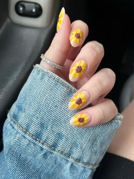 Yellow Sunflower Nails