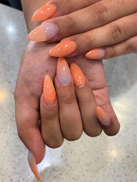 sparkle Orange Nails