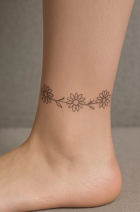 Daisy Ankle Tattoos
