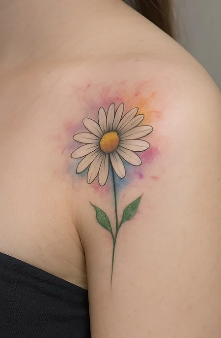 Daisy Shoulder Tattoos